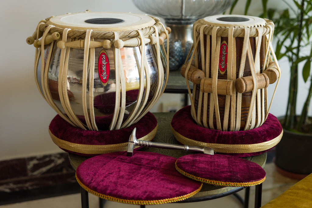 Maharaja Musicals Tabla Set, Steel Bayan, Sheesham