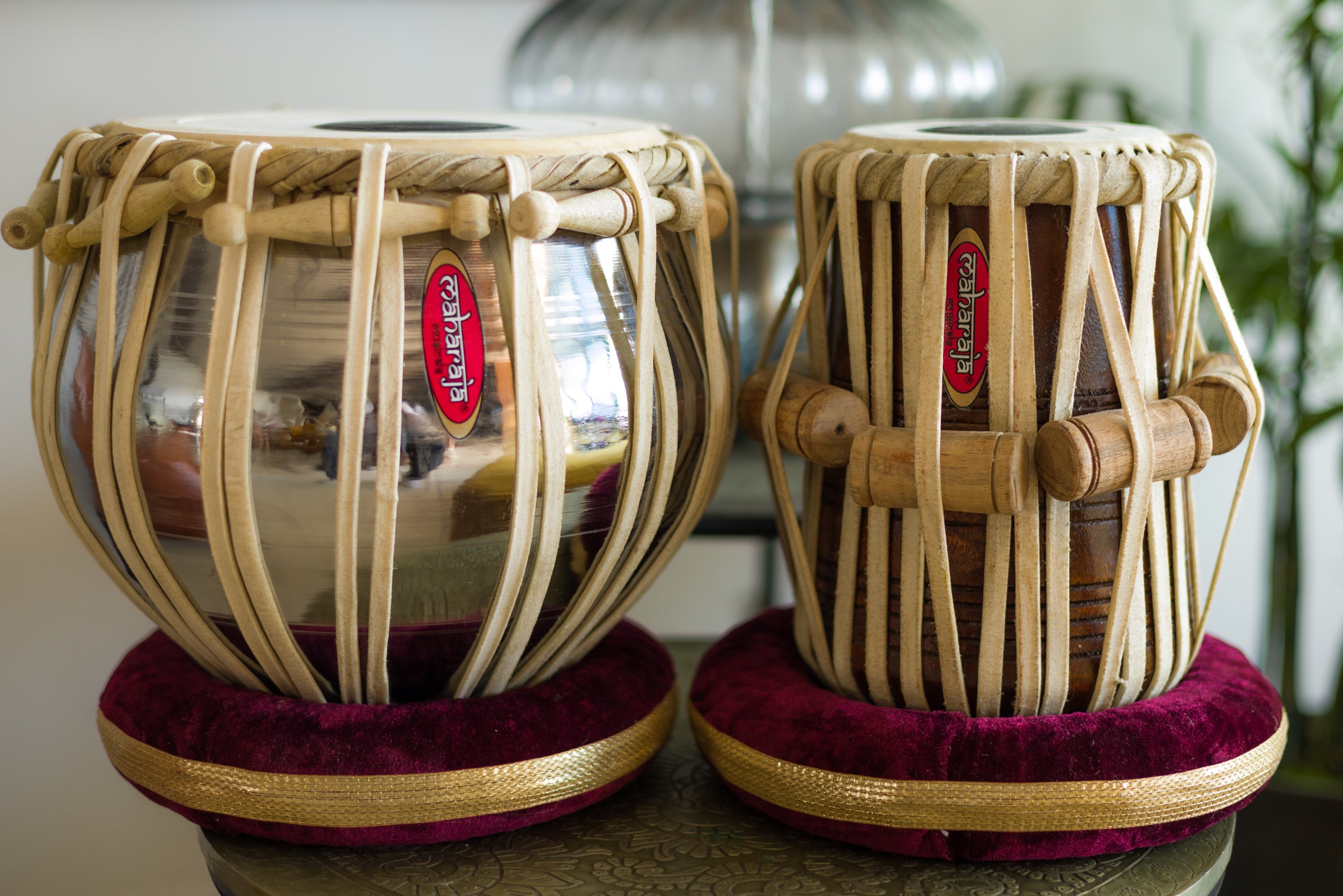 Maharaja Musicals Tabla Set, Steel Bayan, Sheesham