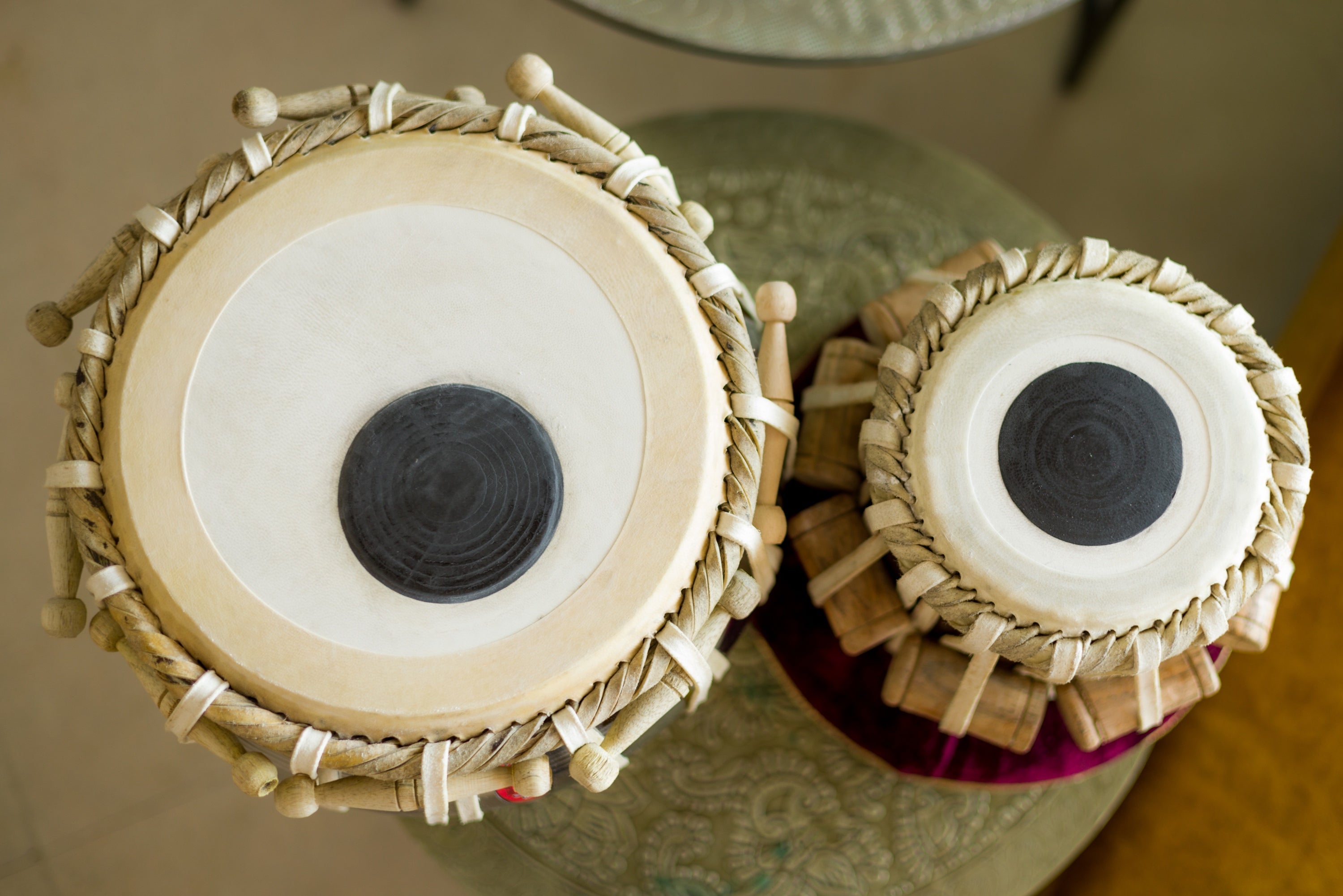 Maharaja Musicals Tabla Set, Steel Bayan, Sheesham