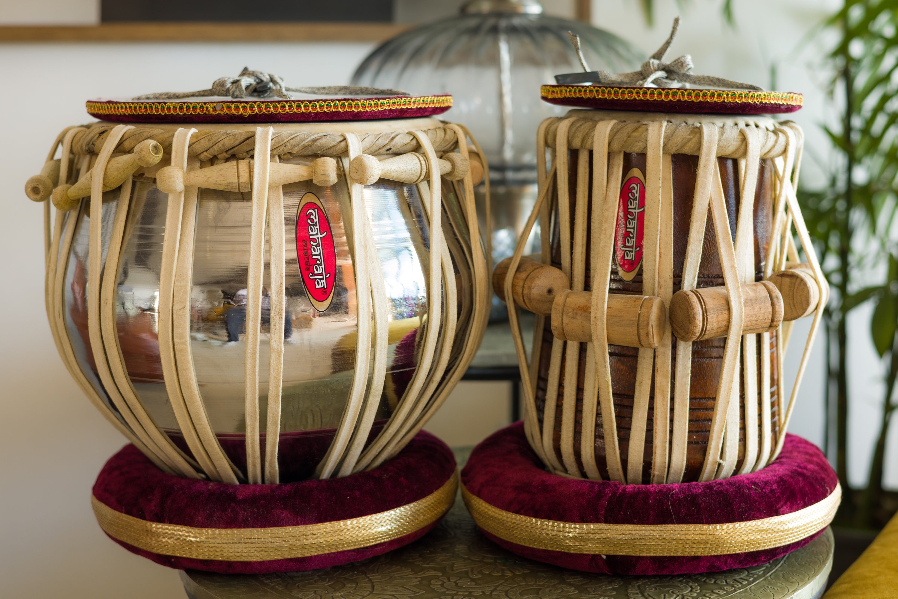 Maharaja Musicals Tabla Set, Steel Bayan, Sheesham