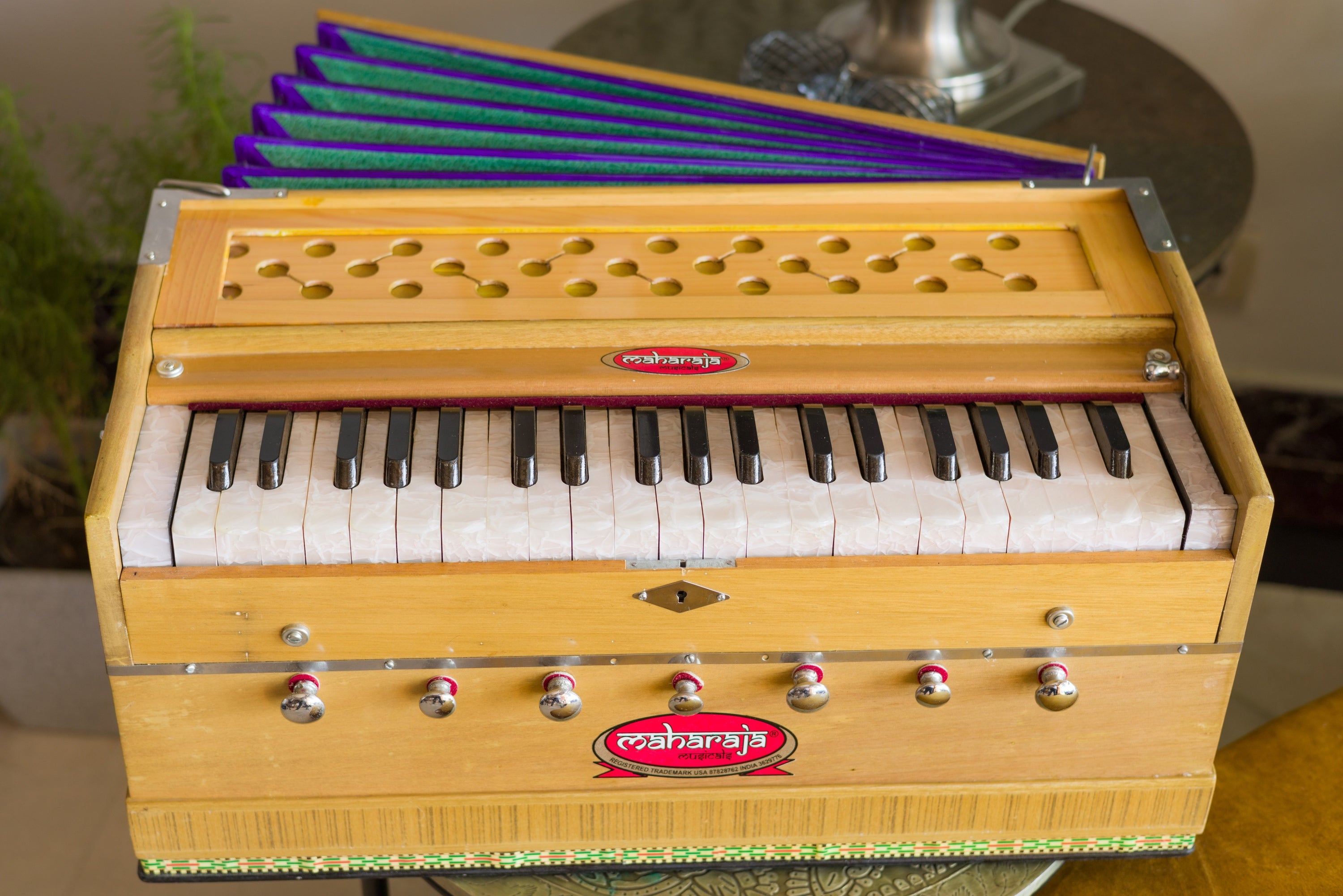 Maharaja Musicals Harmonium, 3.25 Octave, 7 Stops, Coupler, Natural