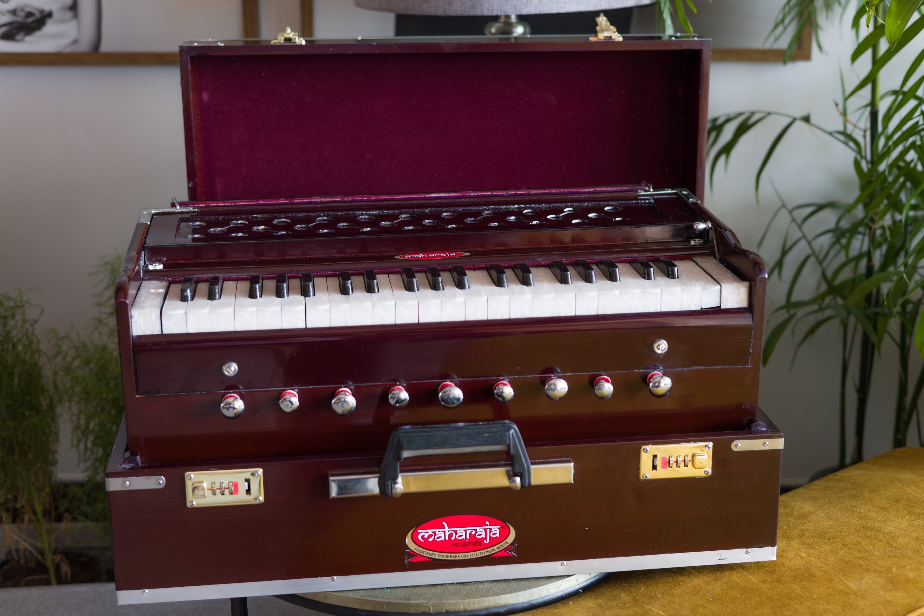 Maharaja Musicals Safri Harmonium, 9 Stops, Folding, Coupler