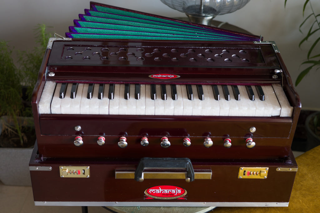 Maharaja Musicals Safri Harmonium, 9 Stops, Folding, Coupler