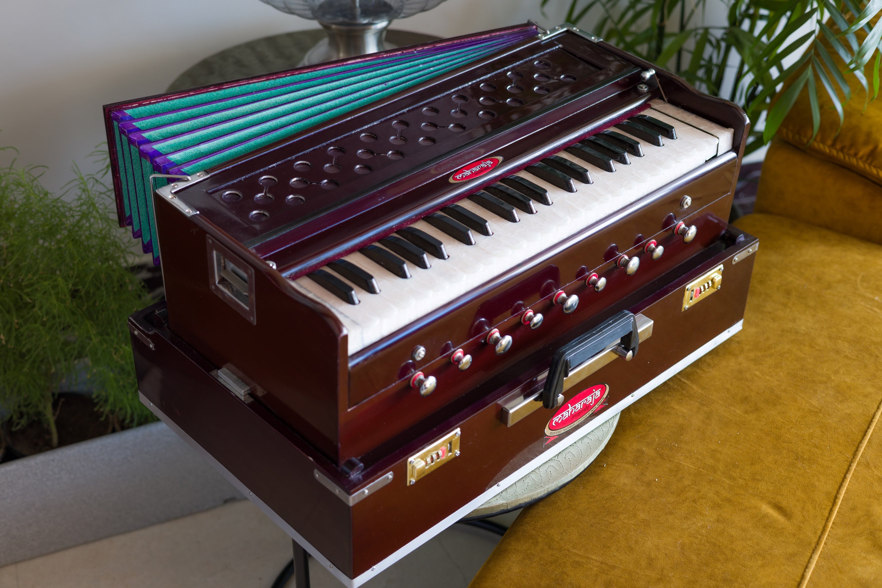 Maharaja Musicals Safri Harmonium, 9 Stops, Folding, Coupler