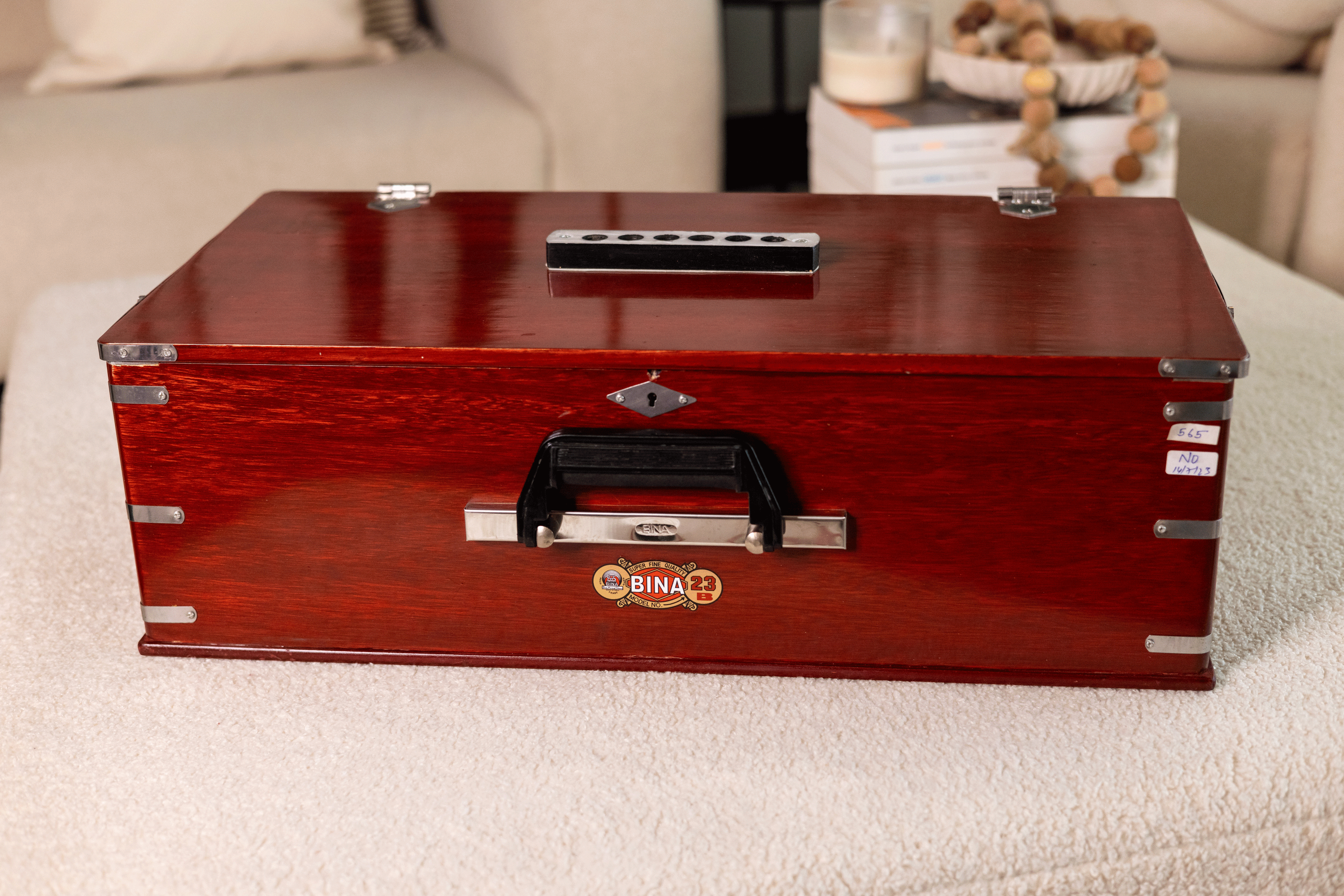 Bina No. 23B Deluxe Harmonium, 3.5 Octave, Folding, Coupler