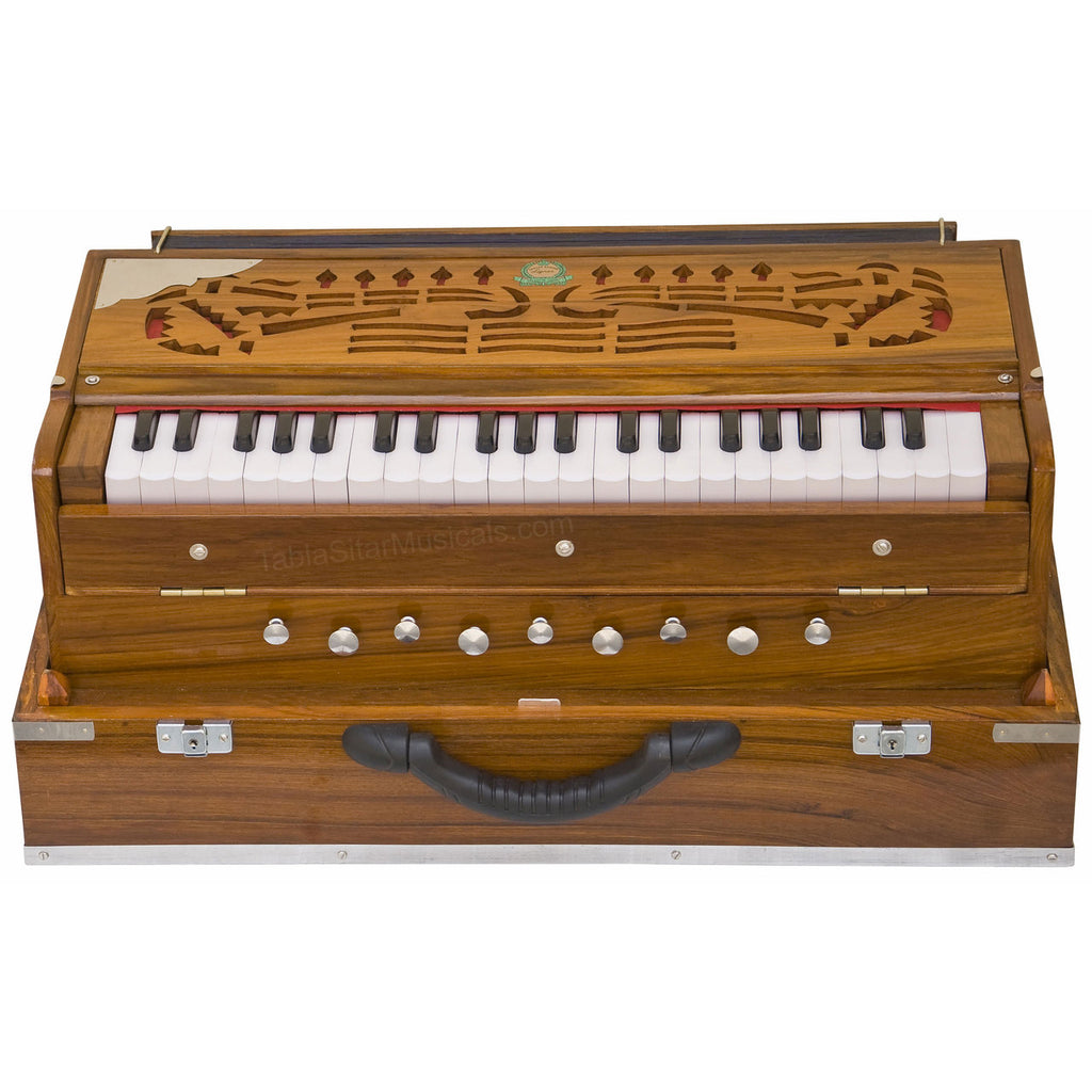 MKS No. 167 Concert Harmonium, 2 Reeds, Folding, Teak Wood, 42 Keys