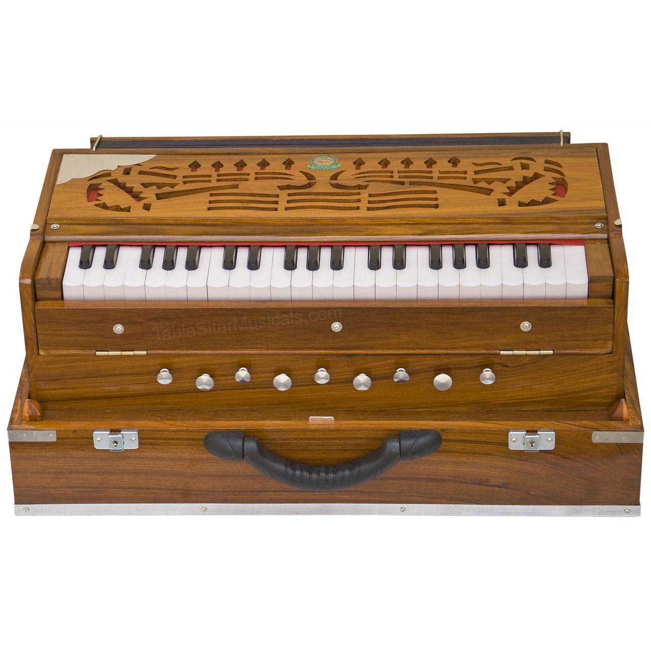 MKS No. 167 Concert Harmonium, 2 Reeds, Folding, Teak Wood, 42 Keys