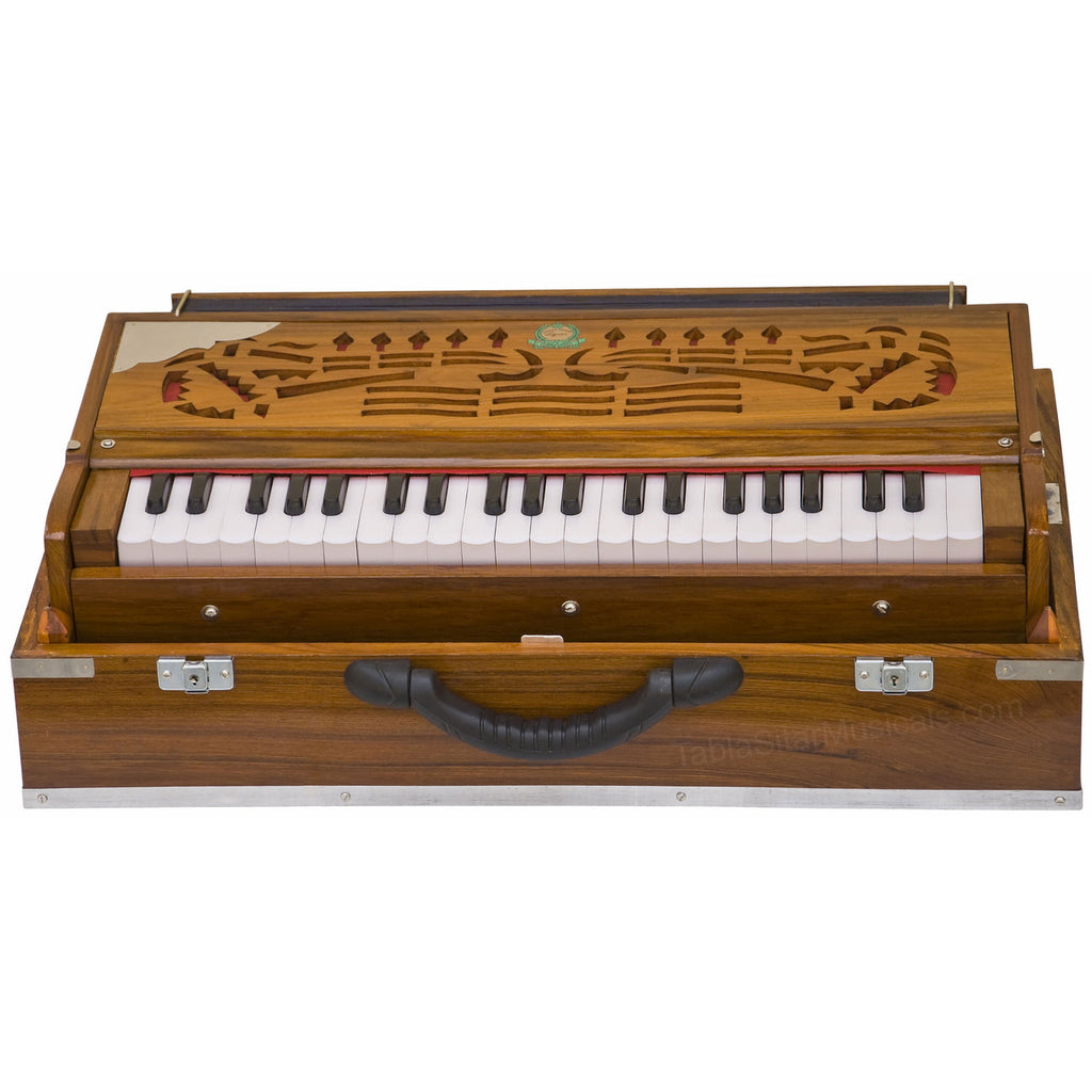 MKS No. 167 Concert Harmonium, 2 Reeds, Folding, Teak Wood, 42 Keys