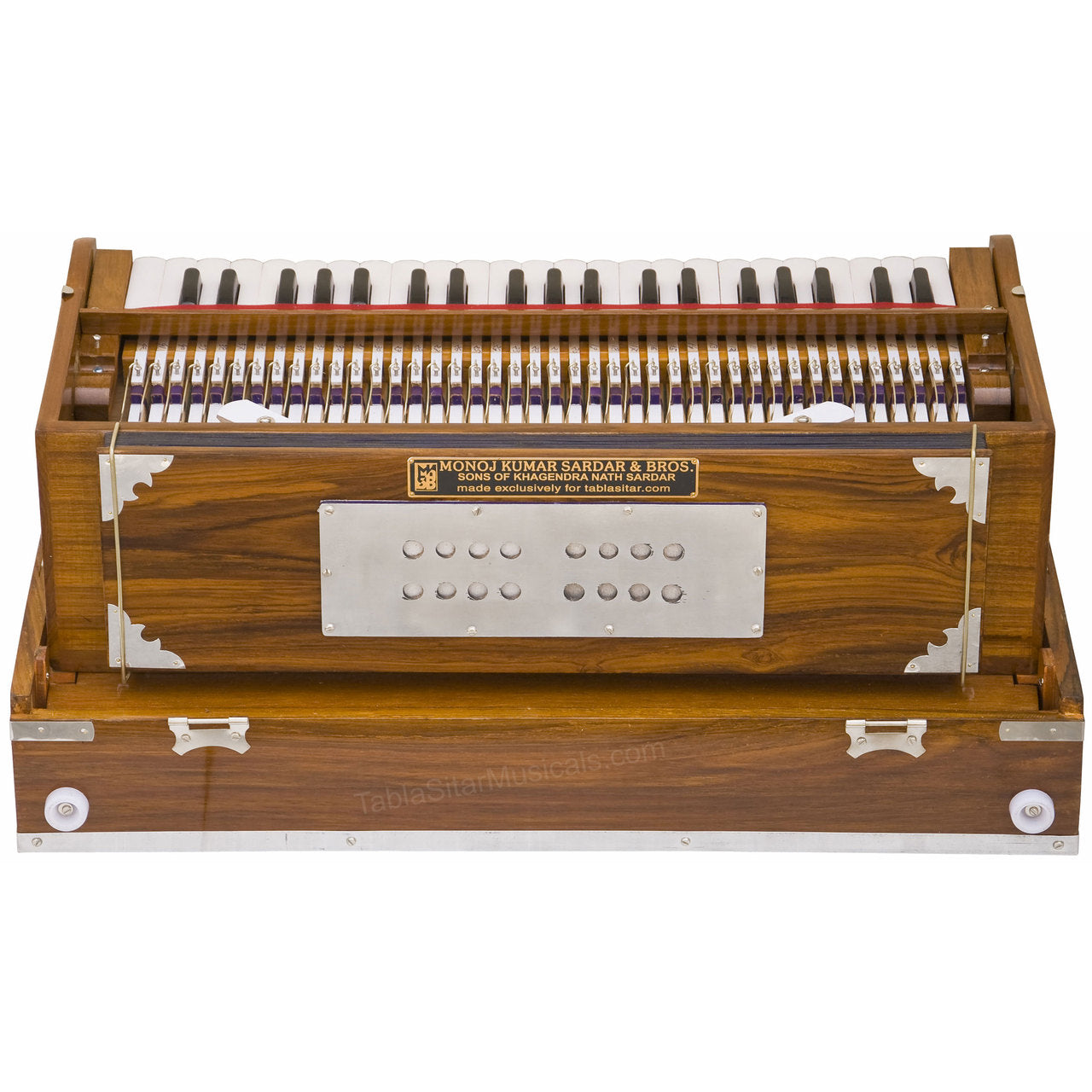 MKS No. 167 Concert Harmonium, 2 Reeds, Folding, Teak Wood, 42 Keys