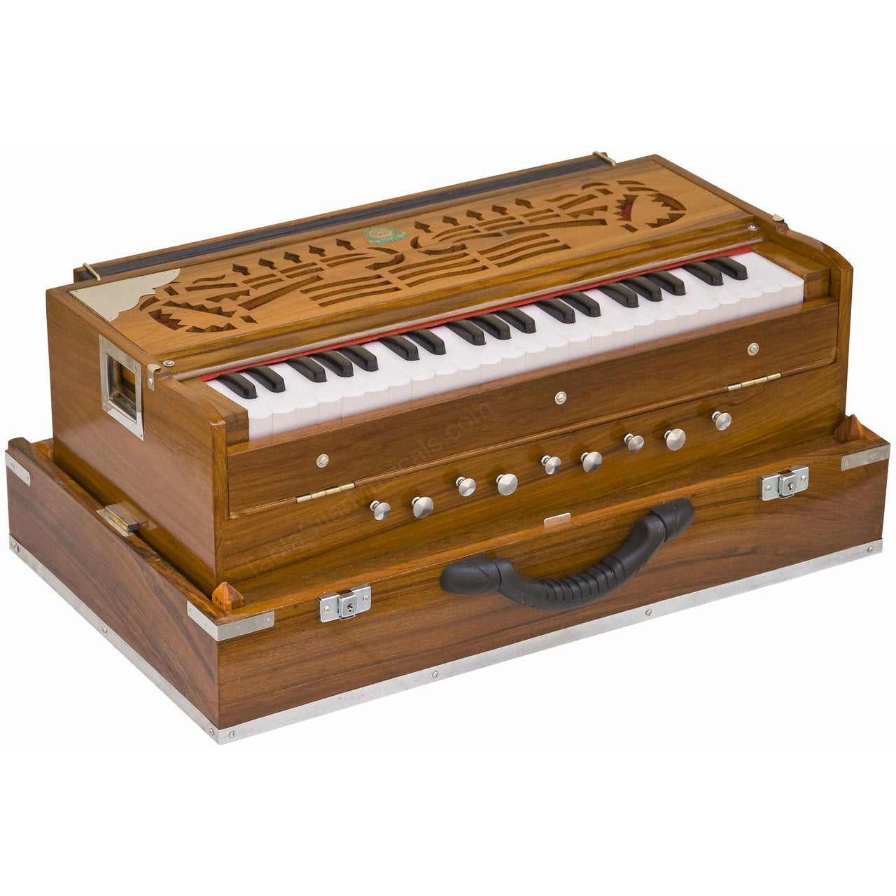 MKS No. 167 Concert Harmonium, 2 Reeds, Folding, Teak Wood, 42 Keys