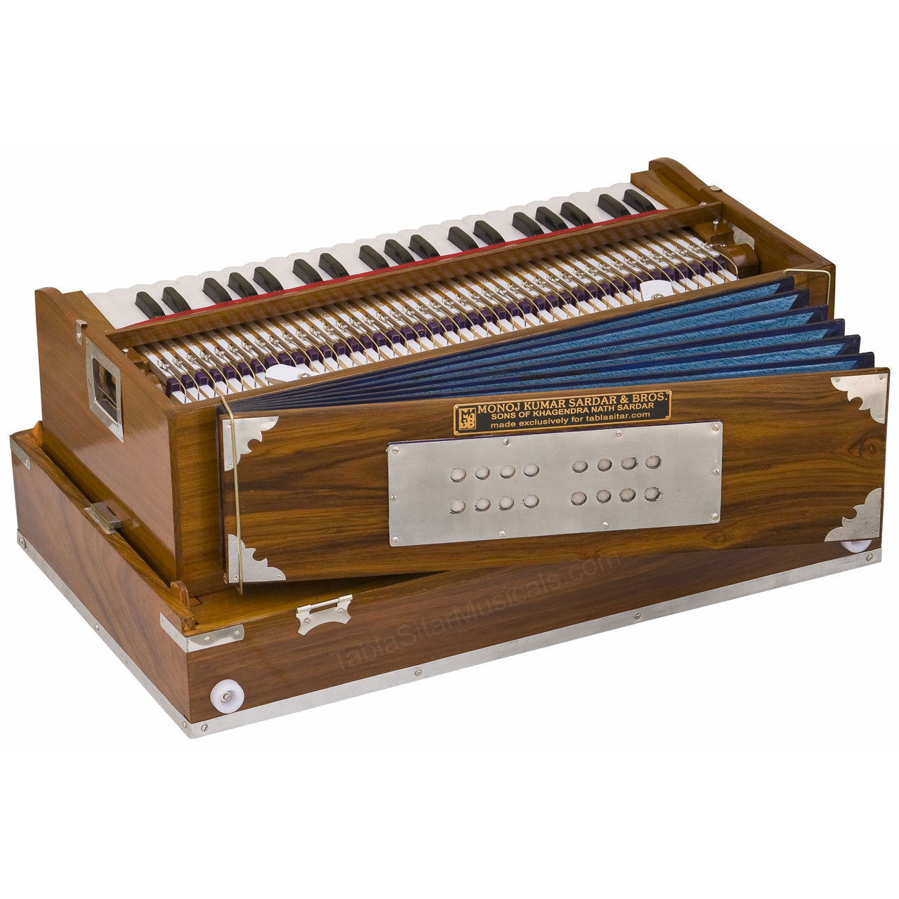 MKS No. 167 Concert Harmonium, 2 Reeds, Folding, Teak Wood, 42 Keys
