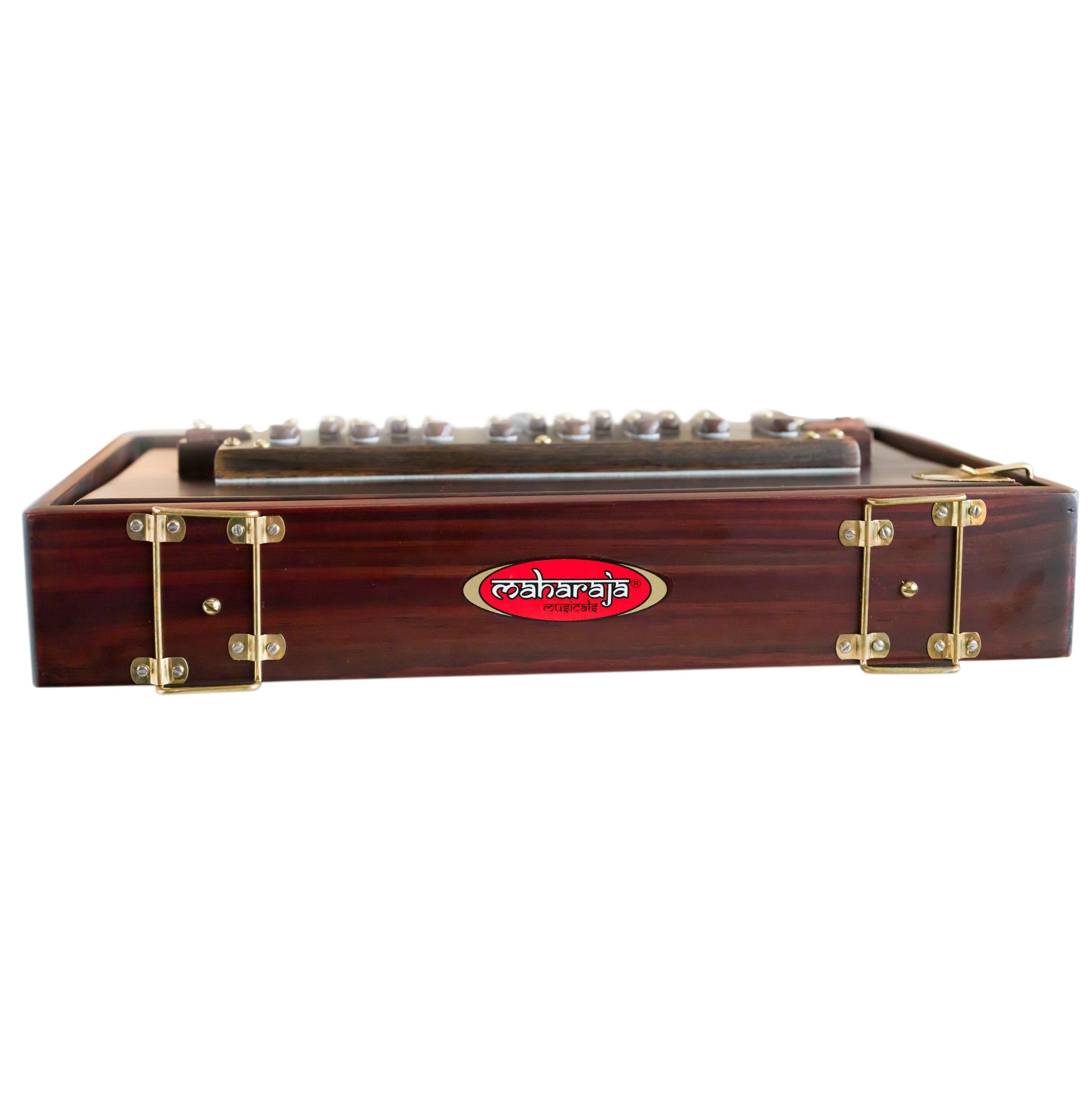 Maharaja Musicals Super Premium Shruti Box, Pinewood, Espresso, Medium - top view