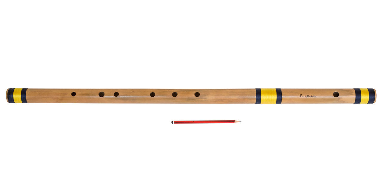Sarfuddin Concert Bansuri Flute, Scale C# Bass, 34", Bamboo