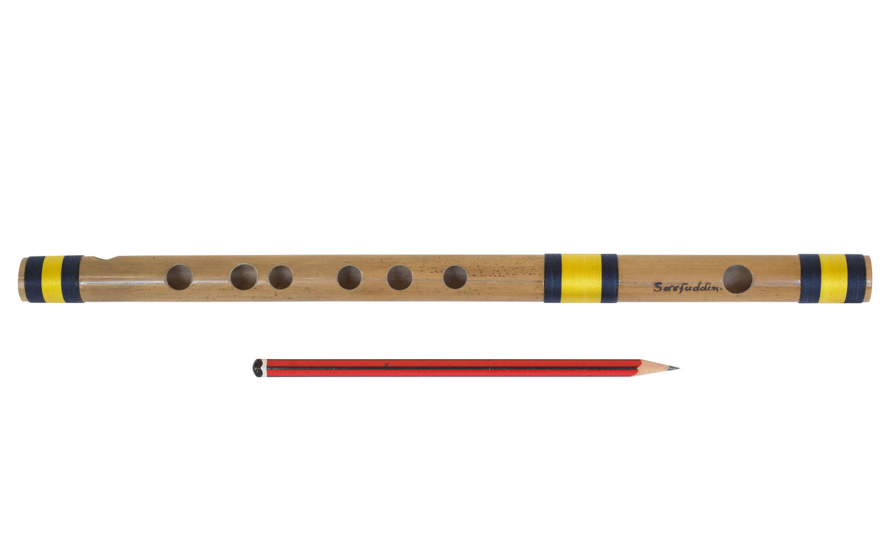 Sarfuddin Concert Bansuri Flute, Scale G# Medium, 13.2", Bamboo