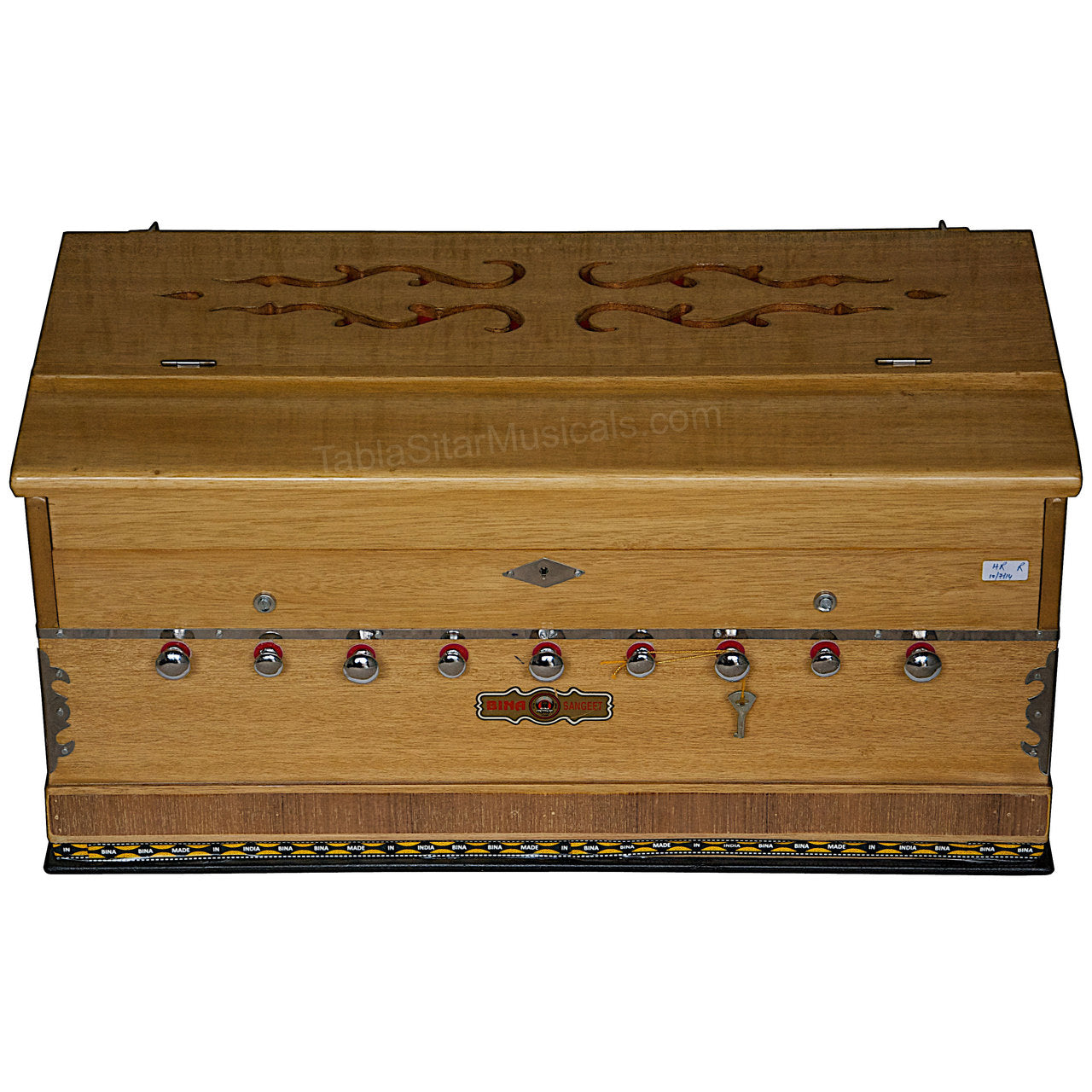 Bina Harmonium, 2 Reeds, 3.5 Octave, 9 Stops, Coupler, Teak