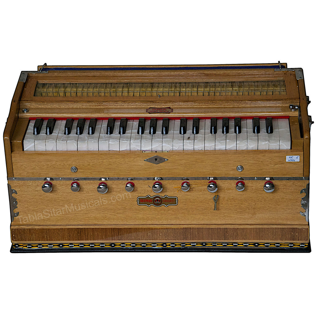 Bina Harmonium, 2 Reeds, 3.5 Octave, 9 Stops, Coupler, Teak