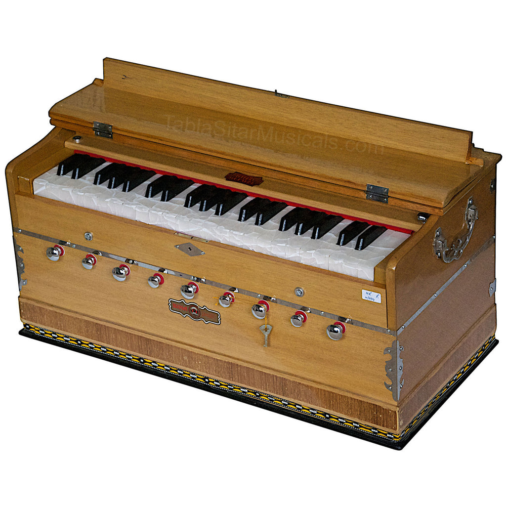 Bina Harmonium, 2 Reeds, 3.5 Octave, 9 Stops, Coupler, Teak