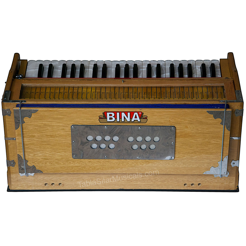 Bina Harmonium, 2 Reeds, 3.5 Octave, 9 Stops, Coupler, Teak