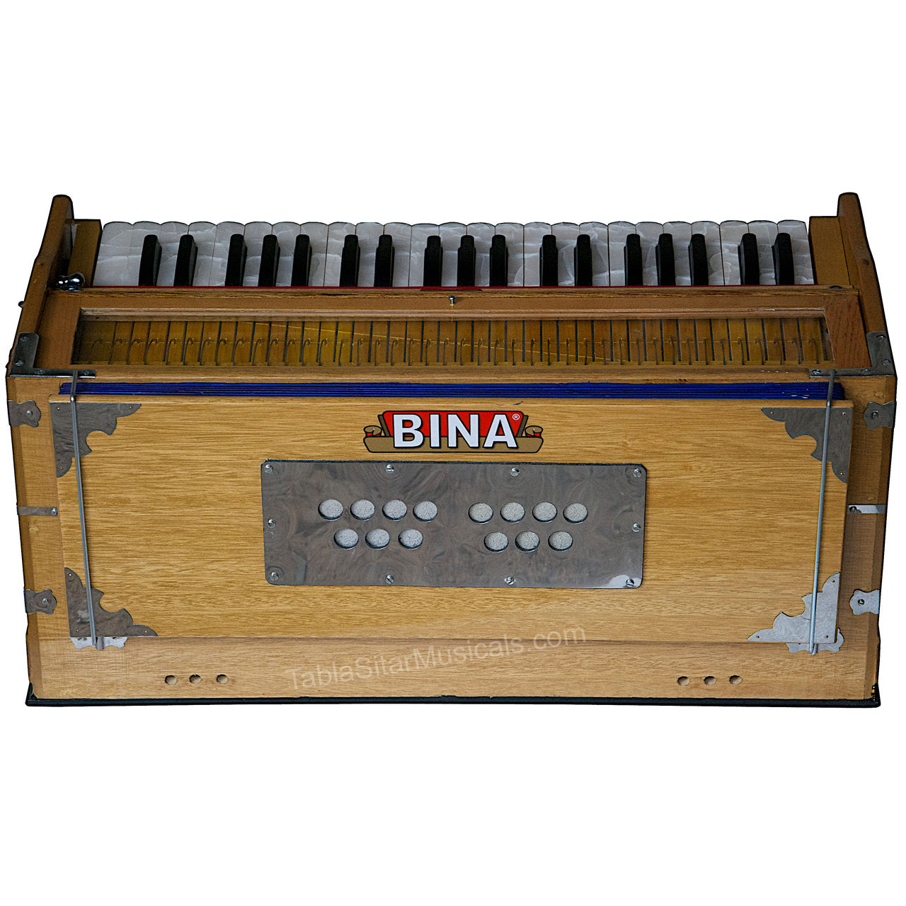 Bina Harmonium, 2 Reeds, 3.5 Octave, 9 Stops, Coupler, Teak
