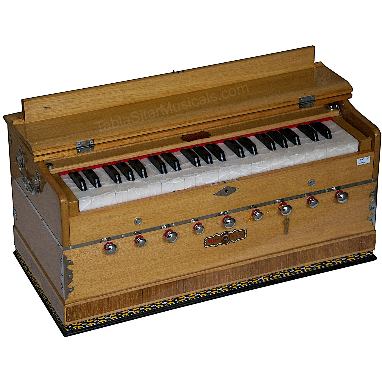 Bina Harmonium, 2 Reeds, 3.5 Octave, 9 Stops, Coupler, Teak