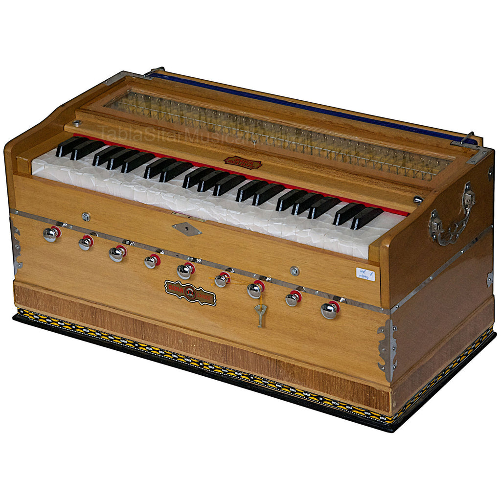 Bina Harmonium, 2 Reeds, 3.5 Octave, 9 Stops, Coupler, Teak