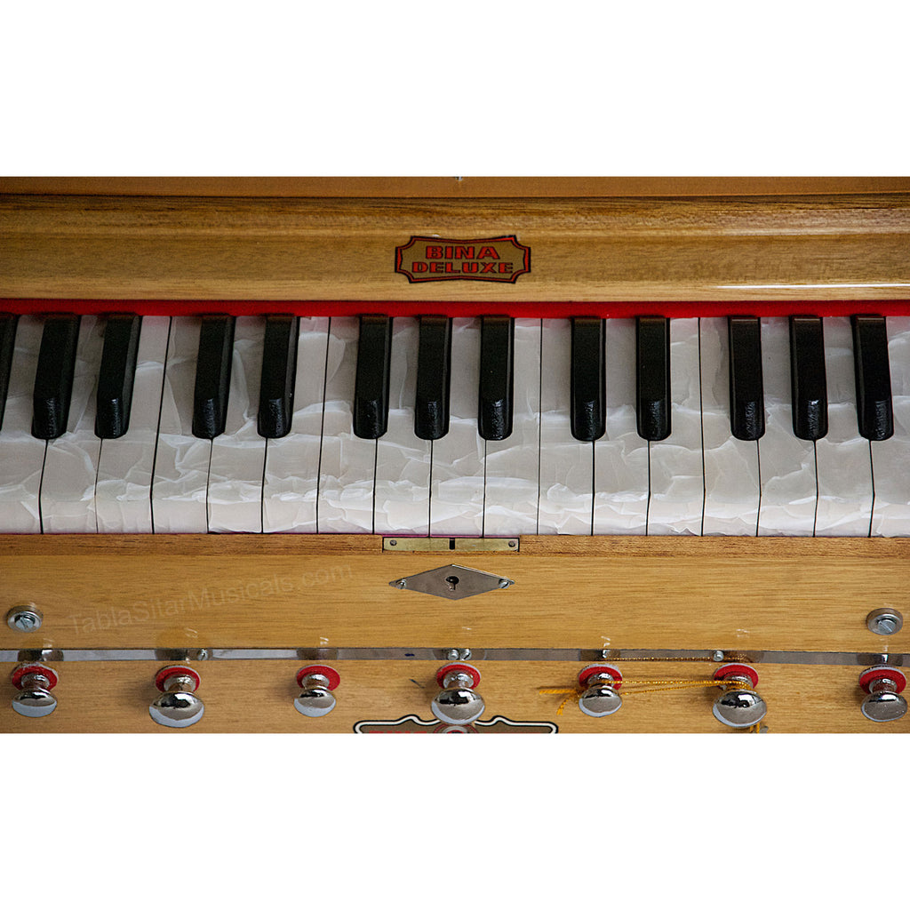 Bina Harmonium, 2 Reeds, 3.5 Octave, 9 Stops, Coupler, Teak