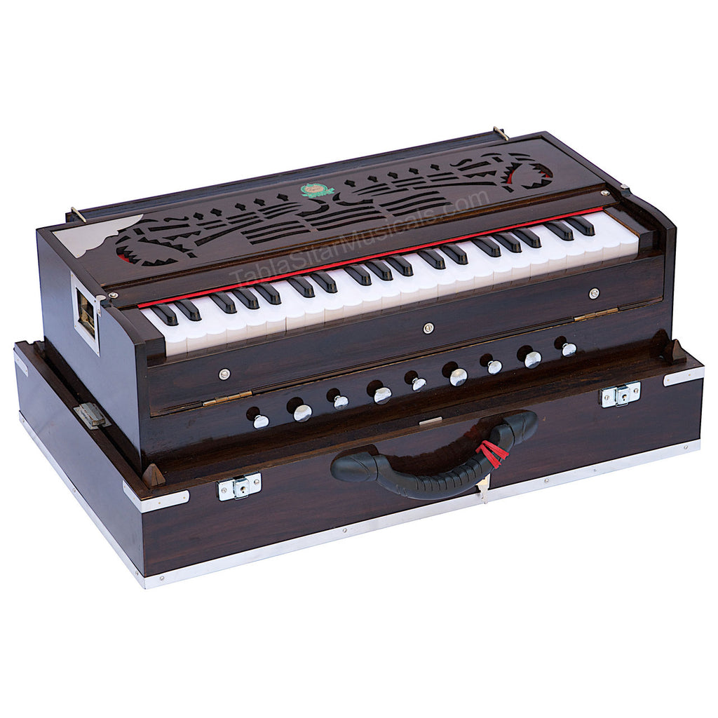 MKS No. 243 Concert Harmonium, 2 Reeds, Folding, Teak Wood, 42 Keys