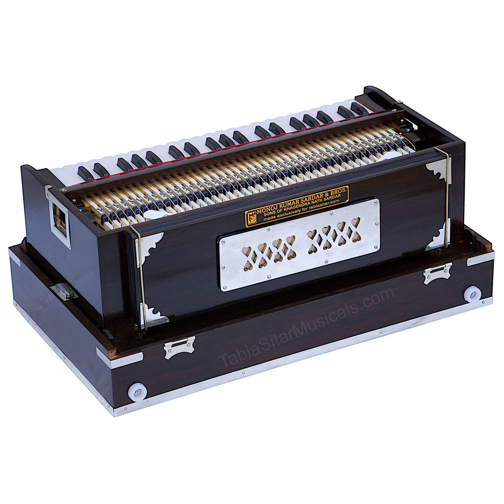 MKS No. 243 Concert Harmonium, 2 Reeds, Folding, Teak Wood, 42 Keys