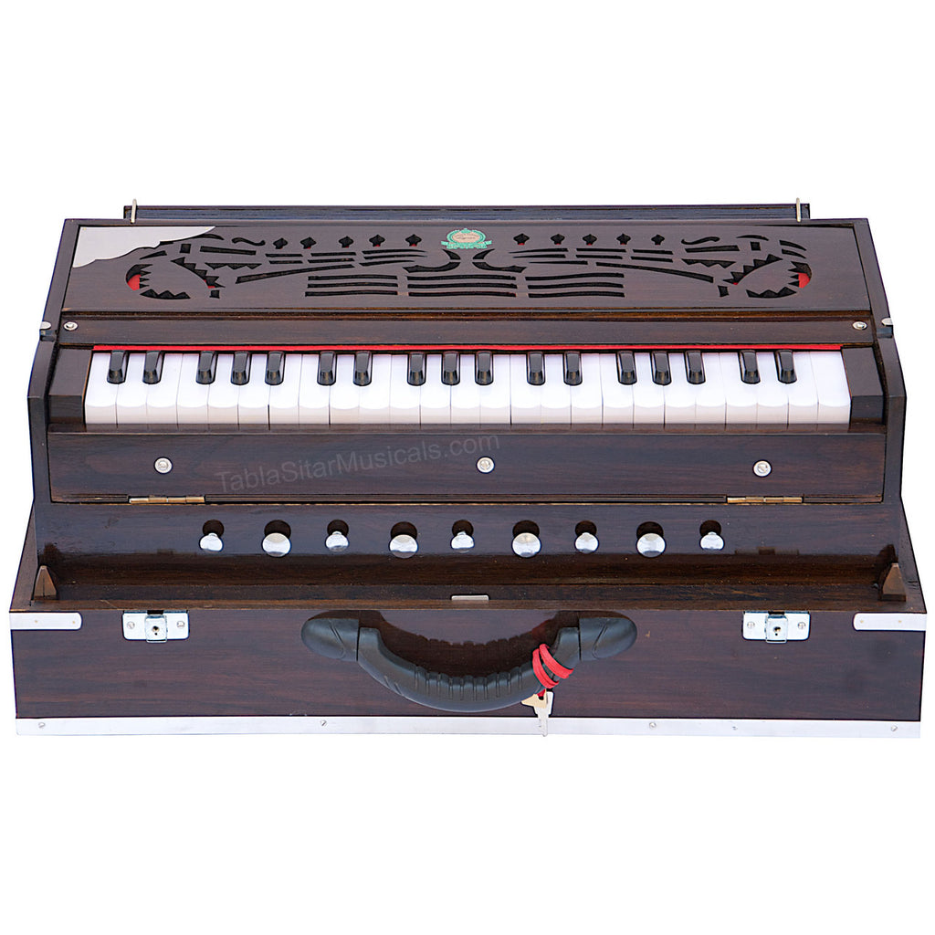MKS No. 243 Concert Harmonium, 2 Reeds, Folding, Teak Wood, 42 Keys