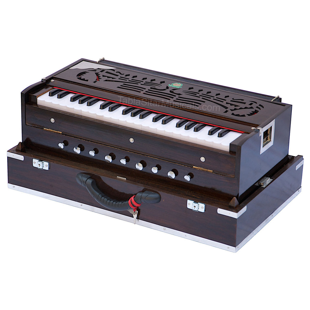 MKS No. 243 Concert Harmonium, 2 Reeds, Folding, Teak Wood, 42 Keys