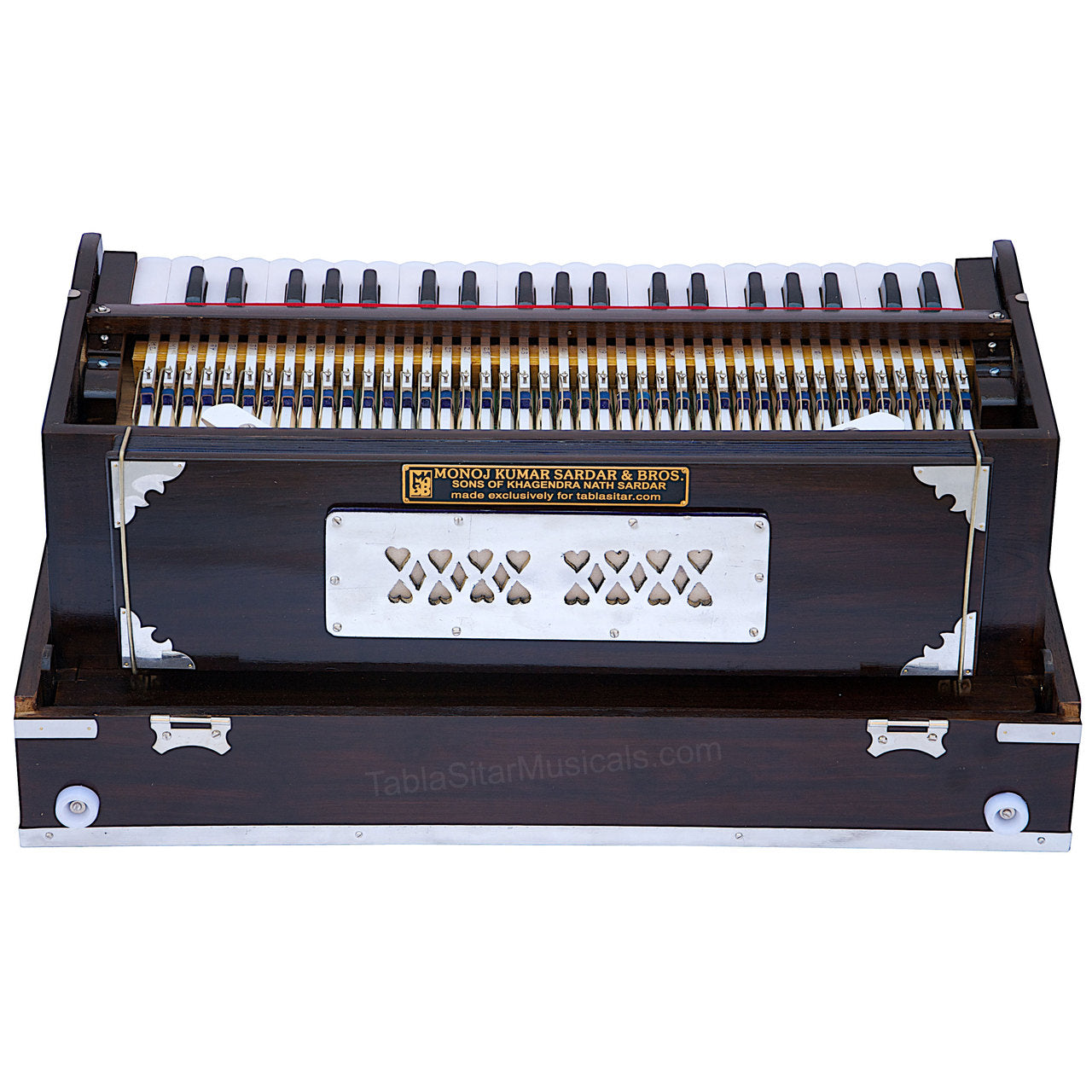 MKS No. 243 Concert Harmonium, 2 Reeds, Folding, Teak Wood, 42 Keys