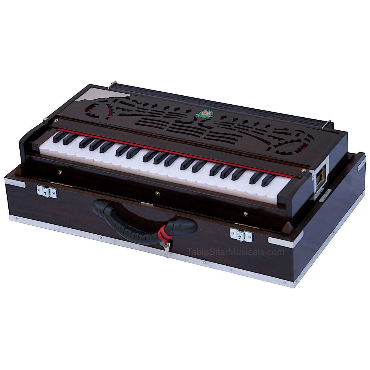 MKS No. 243 Concert Harmonium, 2 Reeds, Folding, Teak Wood, 42 Keys