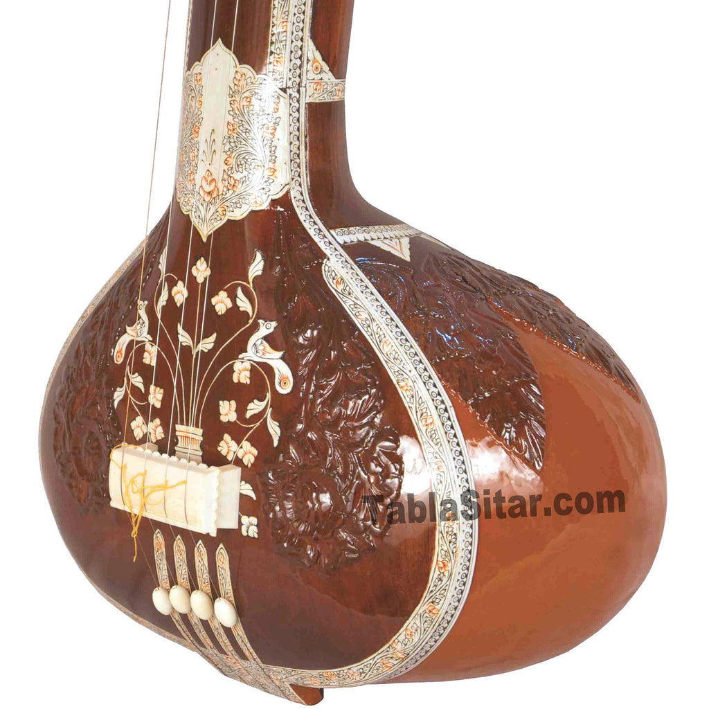 Maharaja Musicals Designer Tanpura, Male, 4 Strings, Fiber Case