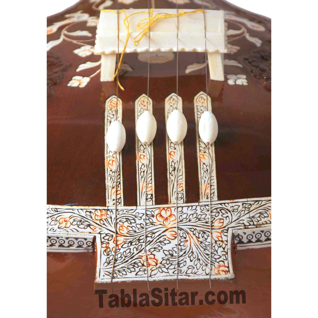 Maharaja Musicals Designer Tanpura, Male, 4 Strings, Fiber Case