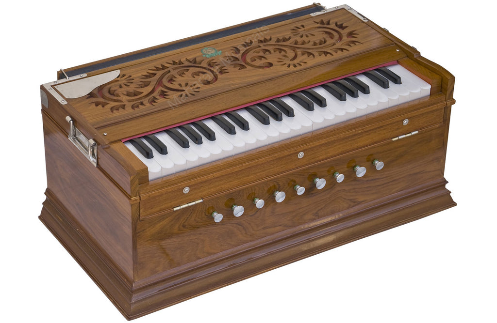 MKS No. 573 Concert Harmonium, 3 Reeds, 9 Stops, Teak Wood, 42 Keys