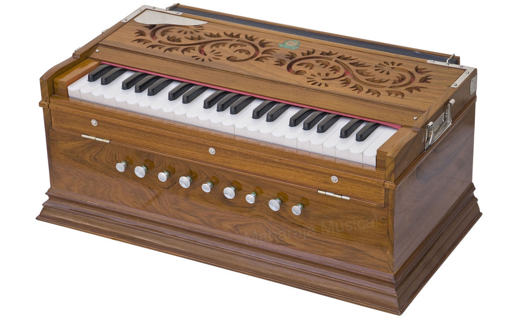 MKS No. 573 Concert Harmonium, 3 Reeds, 9 Stops, Teak Wood, 42 Keys