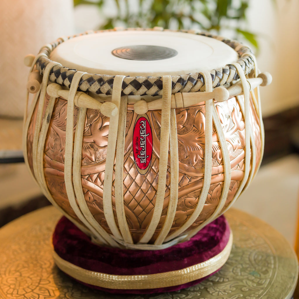 Maharaja Musicals Designer Tabla Set, 3.5 kg, Copper Bayan