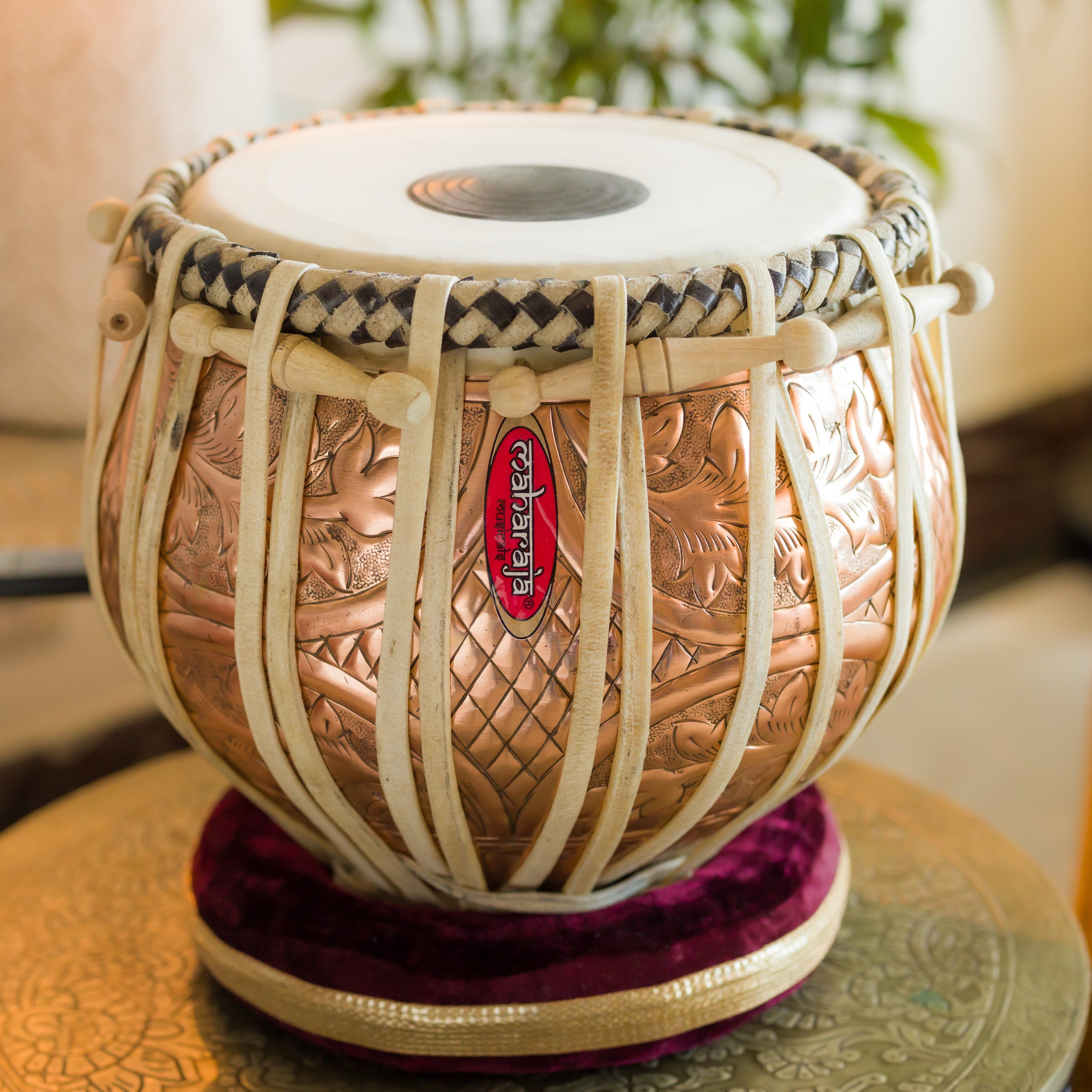 Maharaja Musicals Designer Tabla Set, 3.5 kg, Copper Bayan