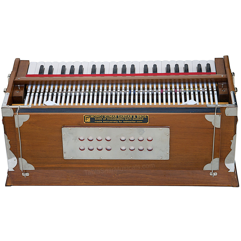 MKS No. 412 Harmonium, 2 Reeds, Natural, Teak Wood, A440