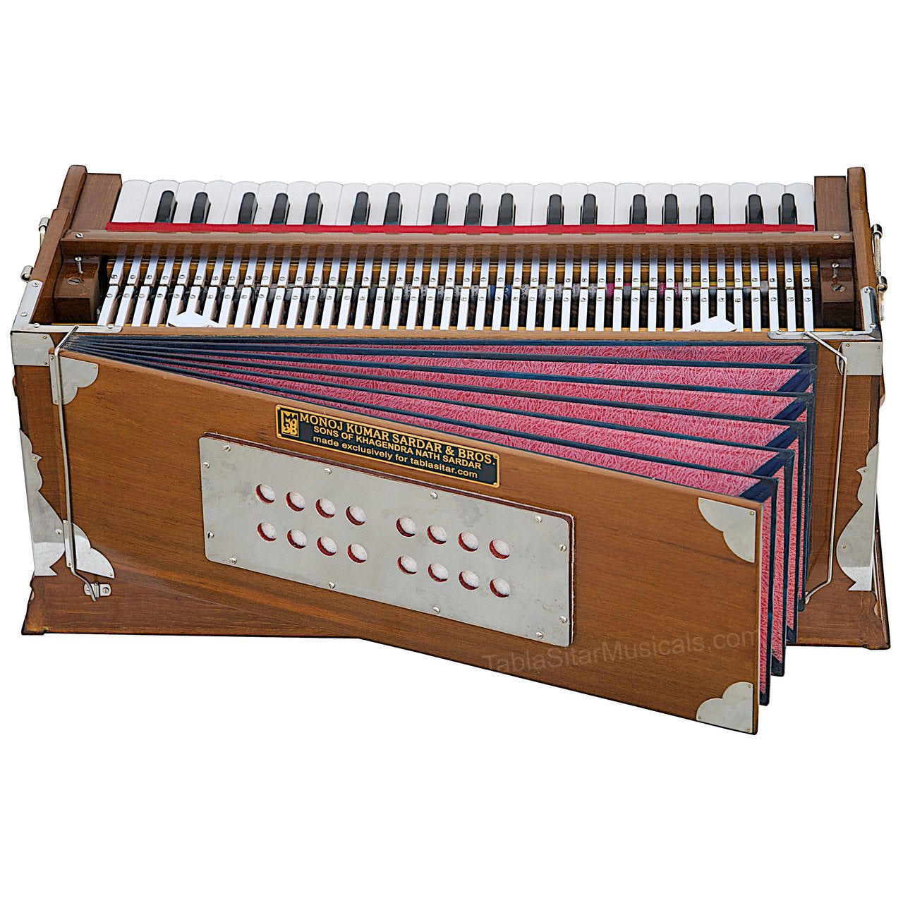 MKS No. 412 Harmonium, 2 Reeds, Natural, Teak Wood, A440