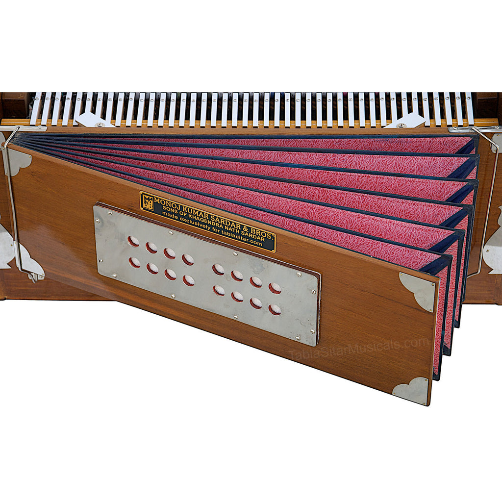 MKS No. 412 Harmonium, 2 Reeds, Natural, Teak Wood, A440