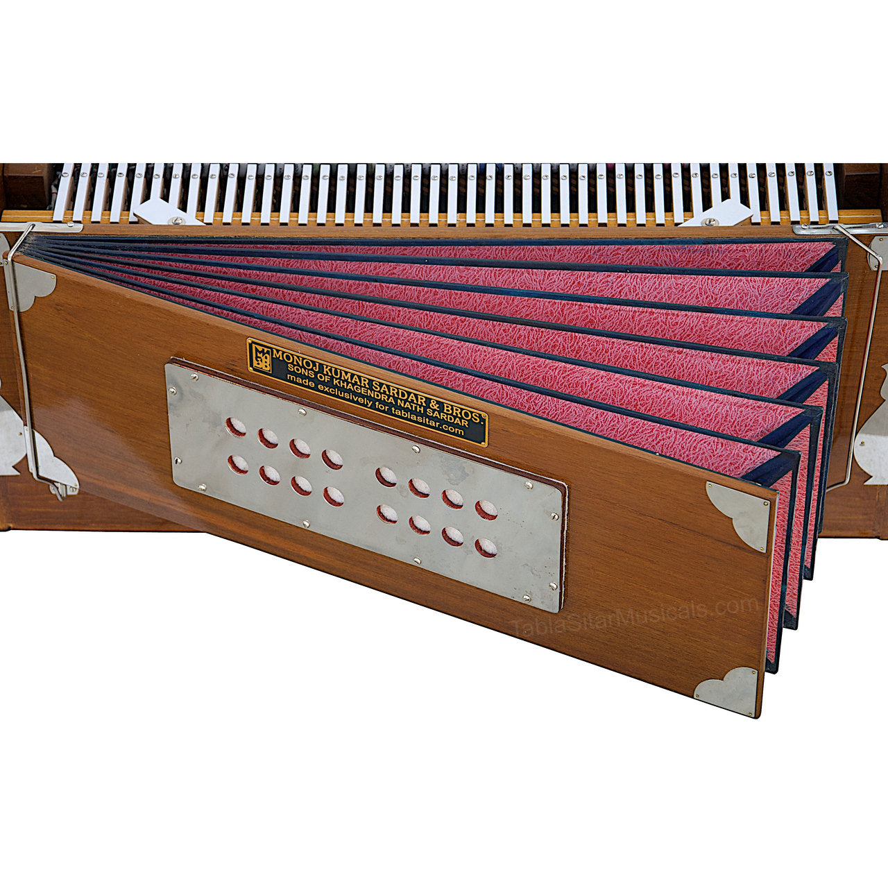 MKS No. 412 Harmonium, 2 Reeds, Natural, Teak Wood, A440