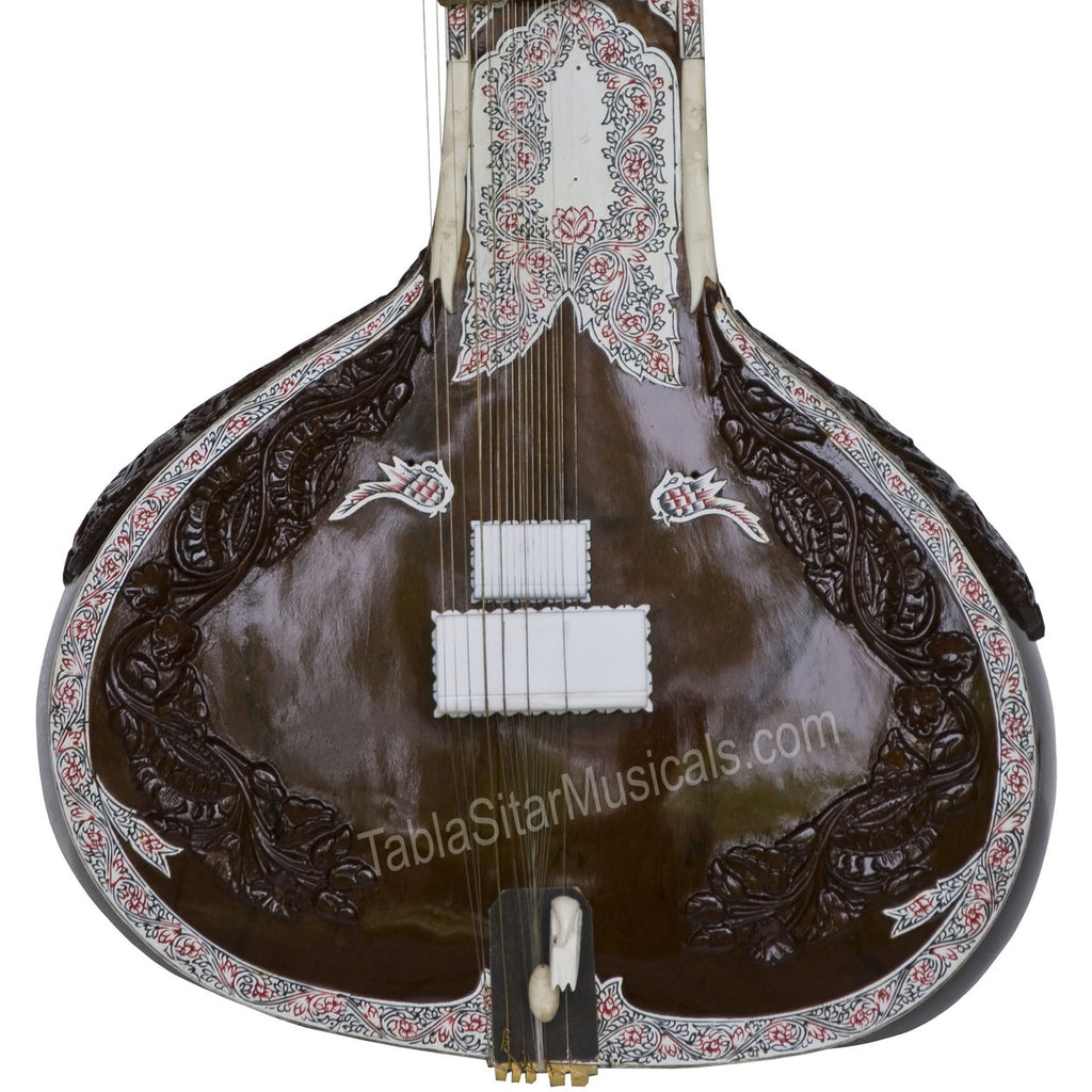 Kanai Lal Kamal Patta Sitar, Ravi Shankar Style, Fiber Case