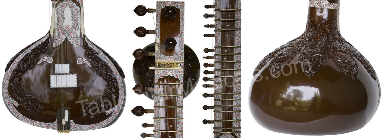 Kanai Lal Kamal Patta Sitar, Ravi Shankar Style, Fiber Case