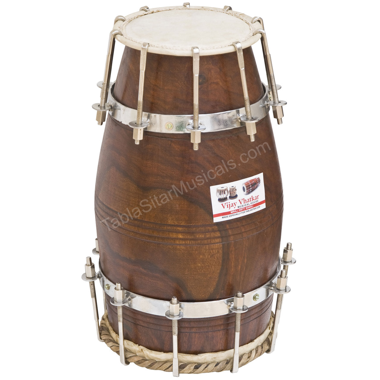 Vijay Vhatkar Dholak, Sheesham, Bolt-Tuned, Natural