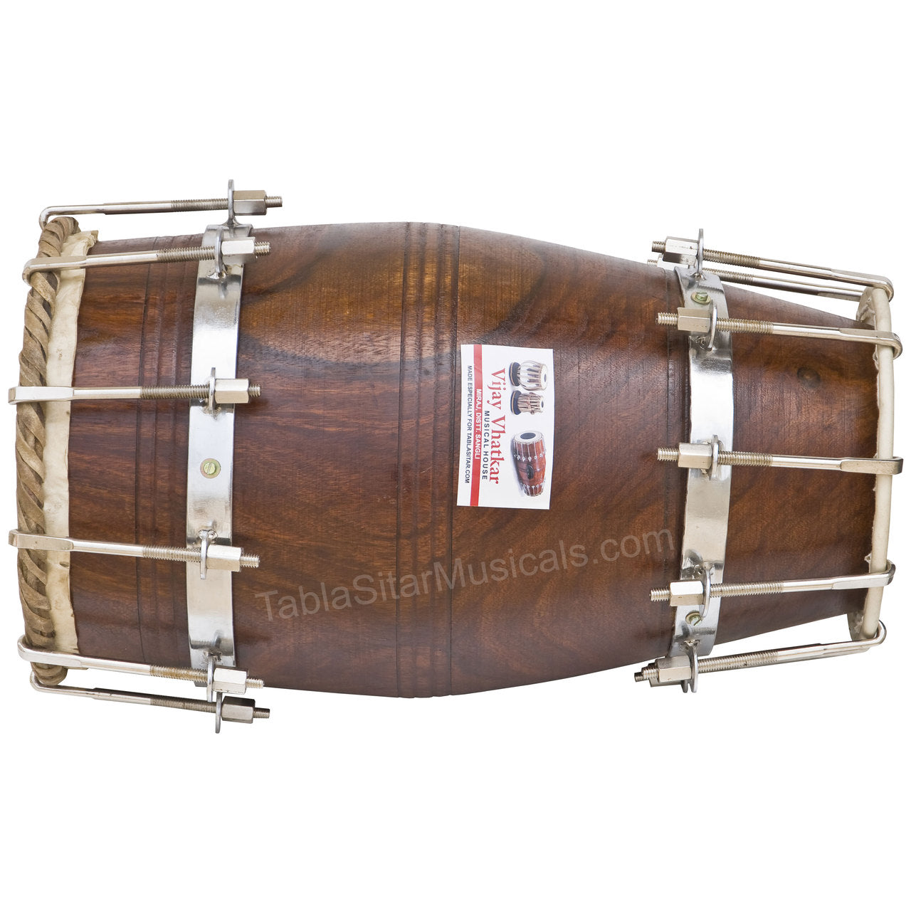 Vijay Vhatkar Dholak, Sheesham, Bolt-Tuned, Natural