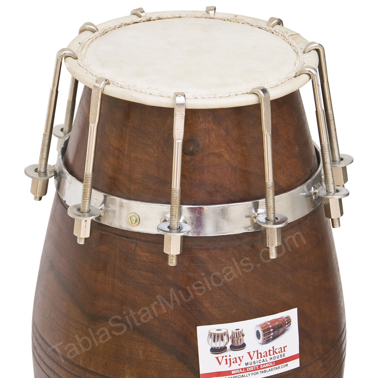 Vijay Vhatkar Dholak, Sheesham, Bolt-Tuned, Natural