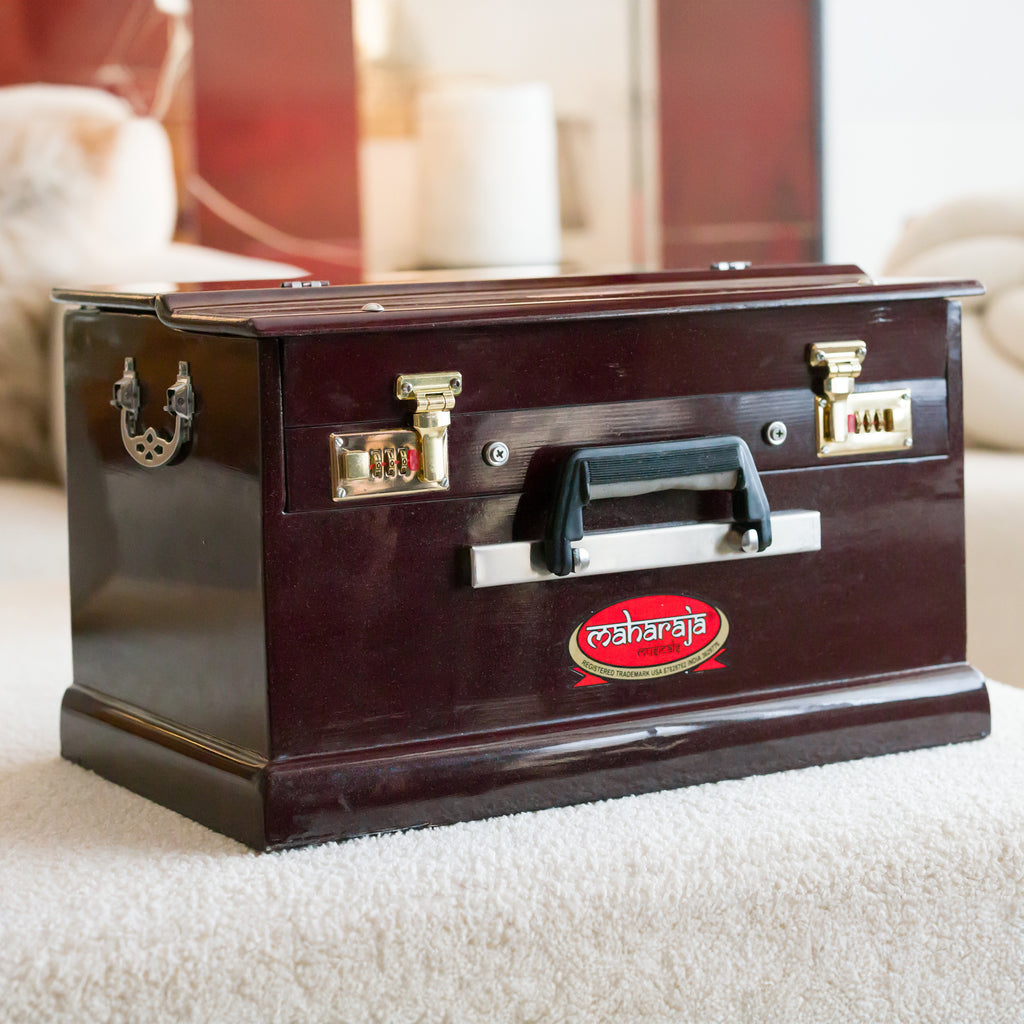 Maharaja Musicals Kirtan Harmonium, 2 1/4 Octave, Dark Mahogany