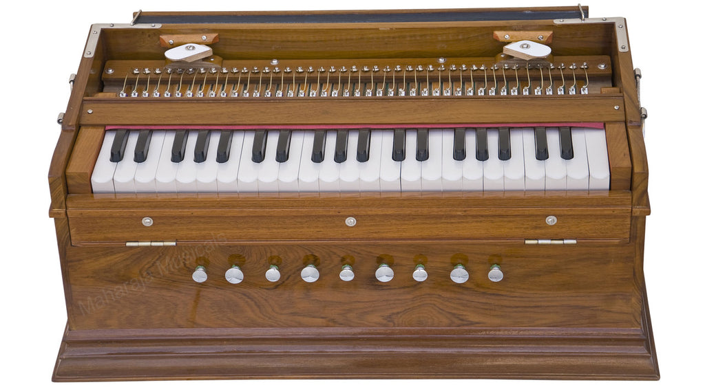 MKS No. 573 Concert Harmonium, 3 Reeds, 9 Stops, Teak Wood, 42 Keys