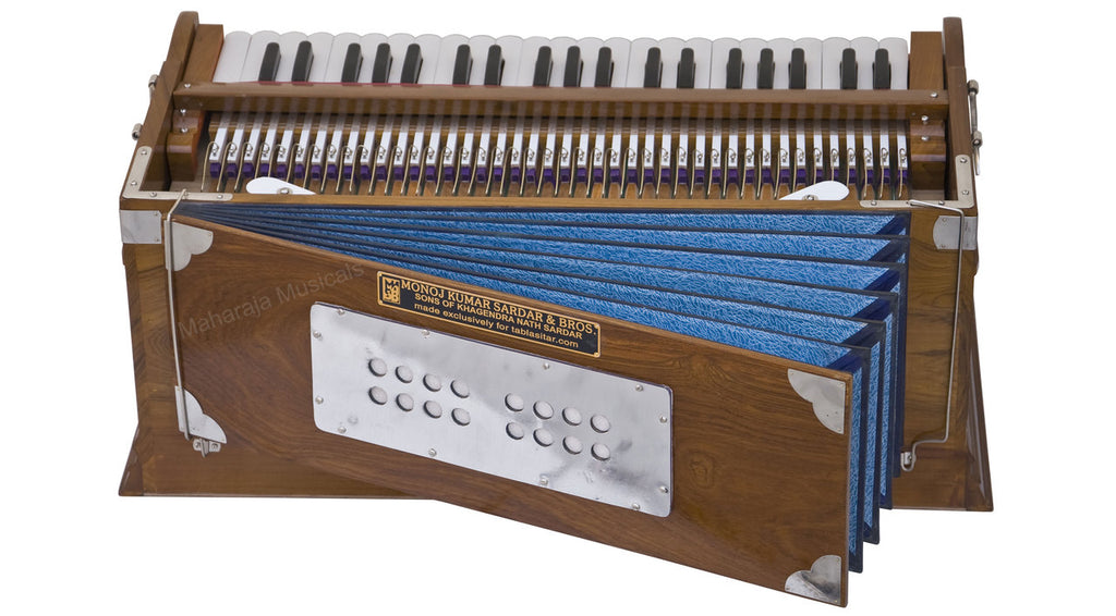 MKS No. 573 Concert Harmonium, 3 Reeds, 9 Stops, Teak Wood, 42 Keys
